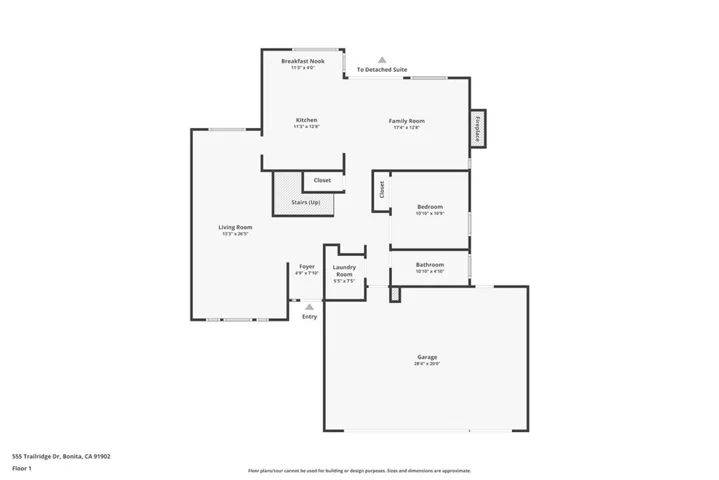 Main house downstairs floorplan