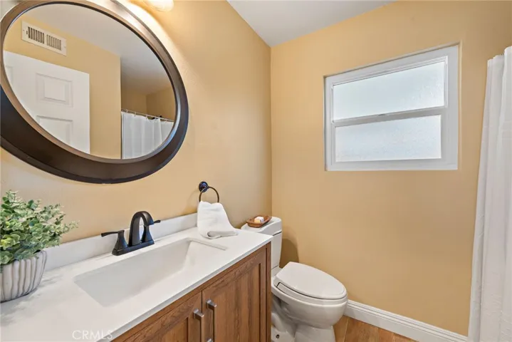 Downstairs bathroom with shower.