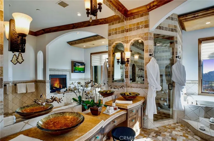 Primary Bathroom, fireplace, steam shower ocean views and more