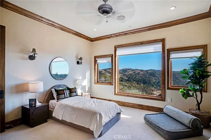 Bedroom Suite Two with Ocean Views and fireplace