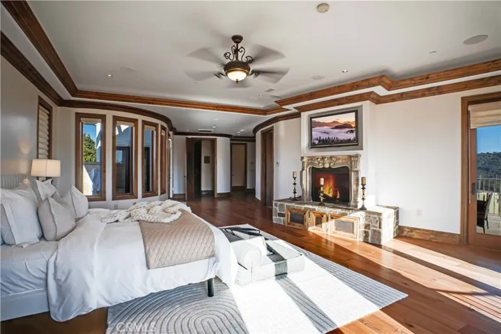 Primary suite with see through fireplace