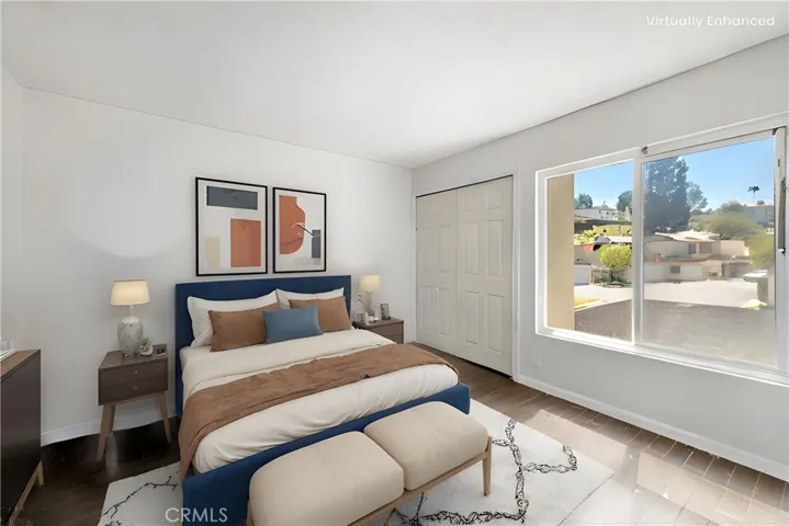 Virtually staged secondary bedroom