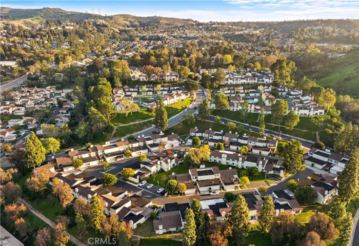 Lovely Rancho Yorba neighborhood in the hills with lots of greenery.