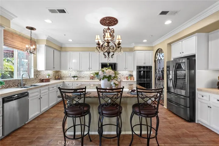 Kitchen and center island