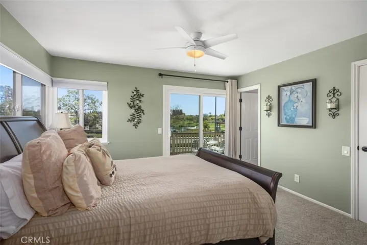 Primary bedroom has an amazing view of Veterans Park.