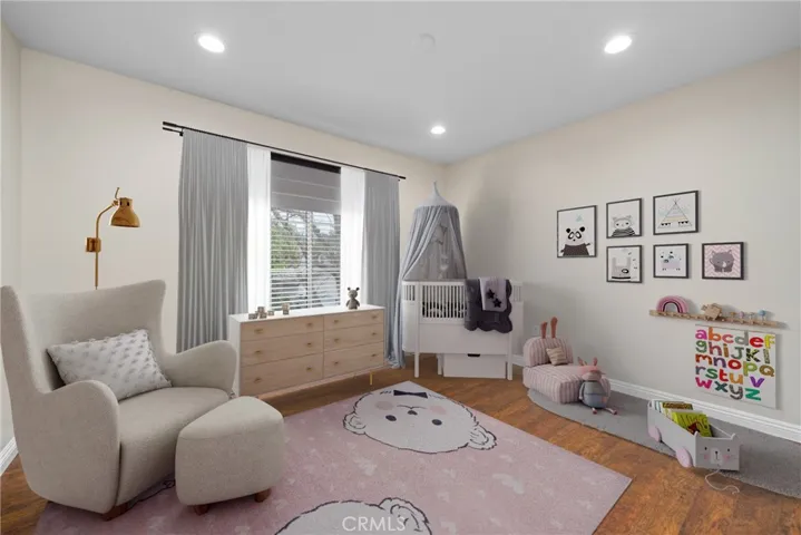 Secondary bedroom virtually staged as a baby room!