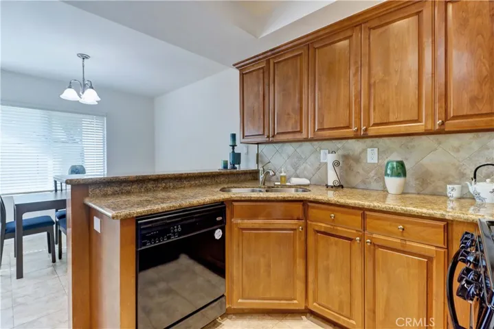 Kitchen facing dining area