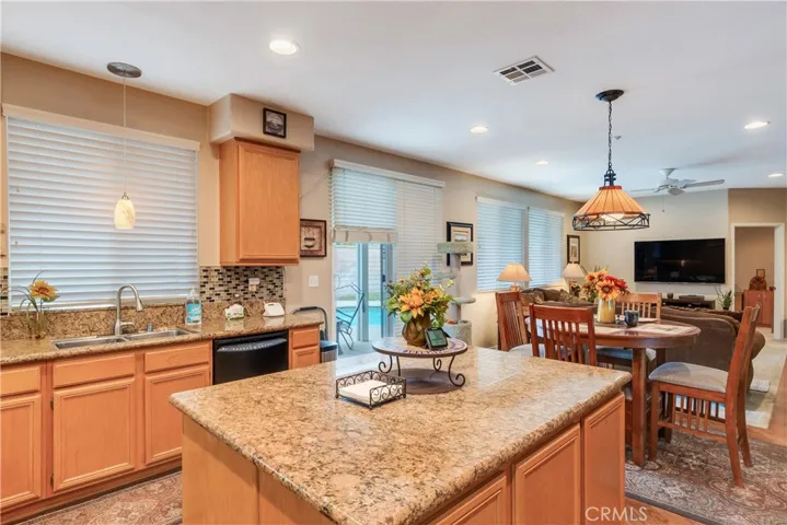 View to Eating Area and Family Room from Kitchen