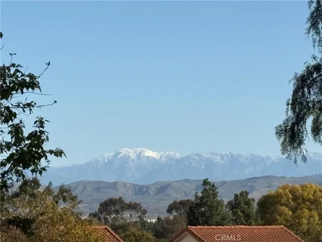 Snow capped mountains from patio