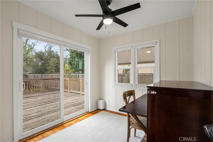 Office with access to deck