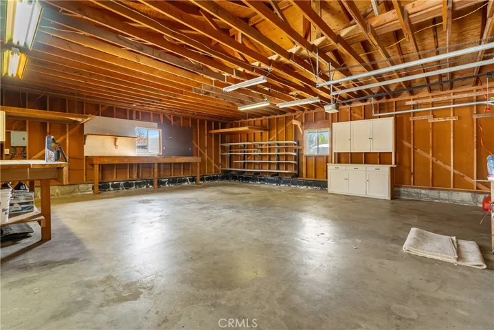 Interior of detached garage.