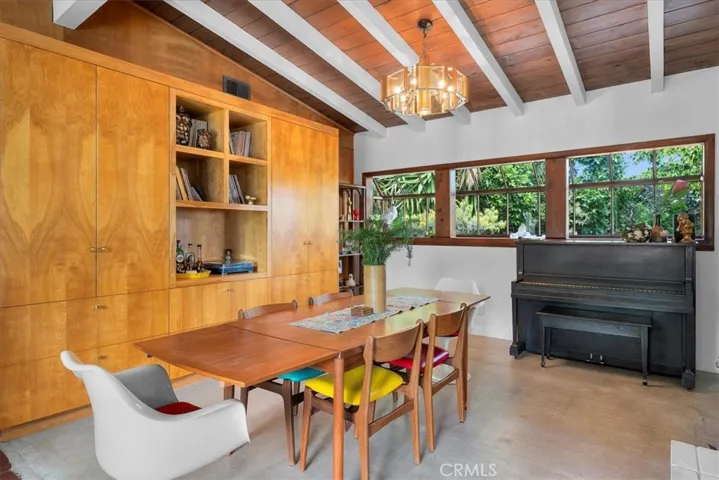 Dining room with German-engineered built-in cabinets