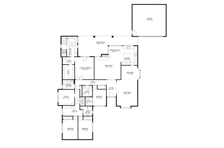 This layout will show the direction which the photos were presented. Along with approximated room dimensions.
Not only is this a fluid floor plan, it may be a good option for someone looking for a multi-generational home.