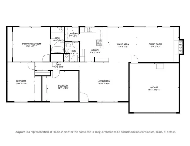 Large rooms, all of them. And with such a large flat lot, there's room to add more