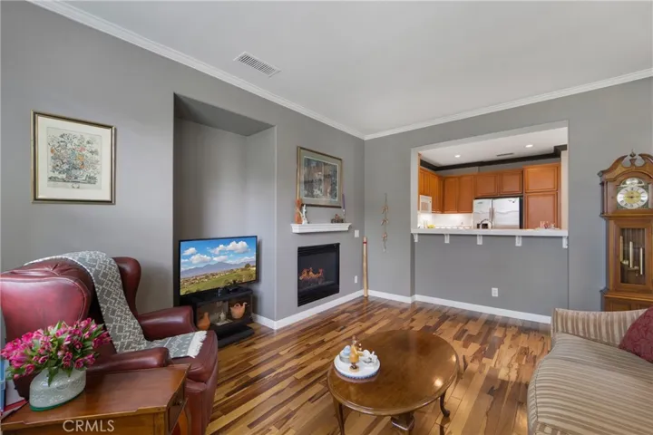 A warm cozy fireplace compliments this space!