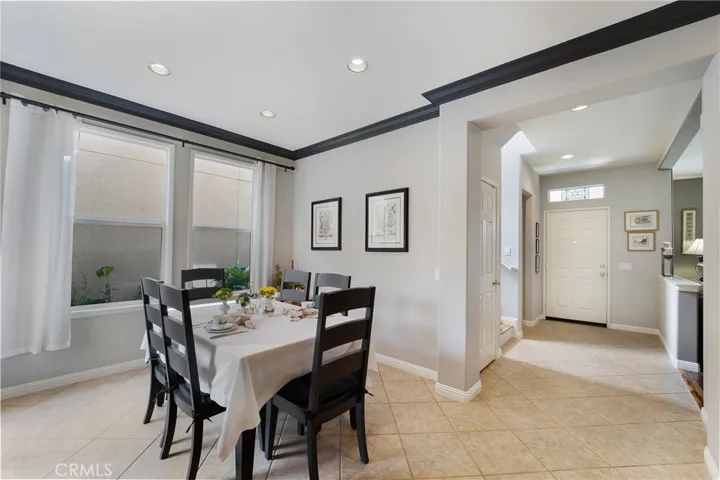 This dining room is filled with natural light.