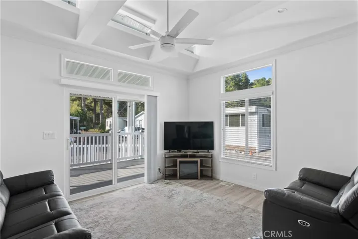 sliding door from living room to front deck