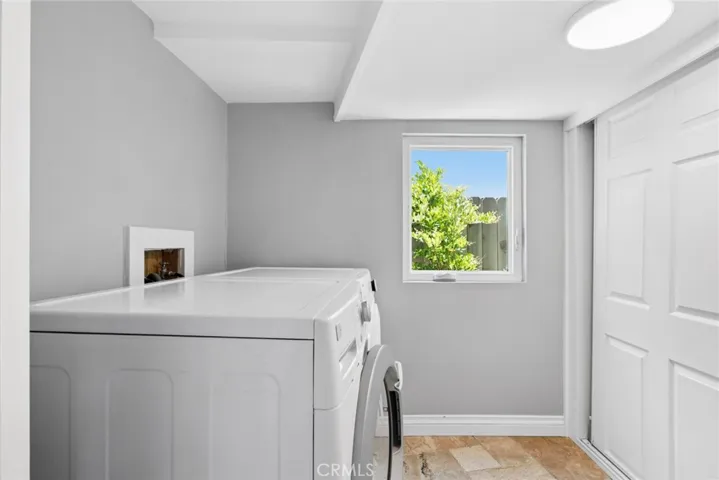 Laundry room inside the home