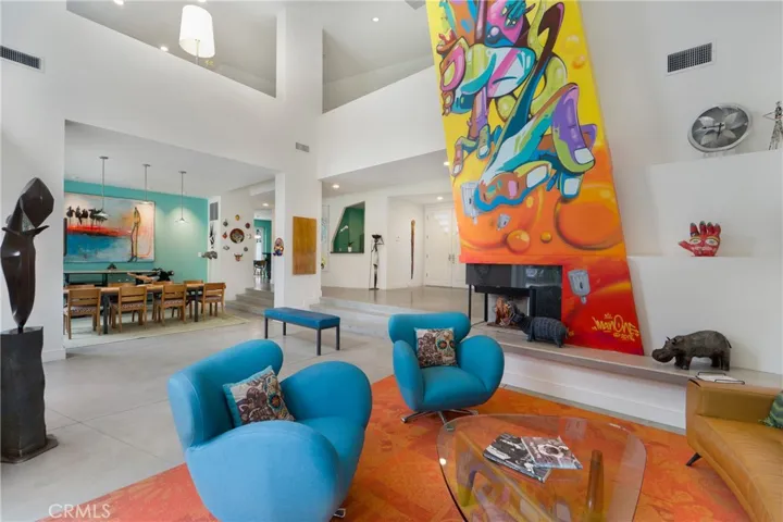 Famed artist ManOne painted this floor to ceiling fireplace! See bio in supplement section.