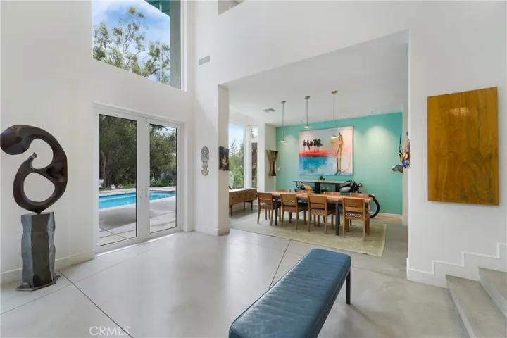 The living room to the dining room area.