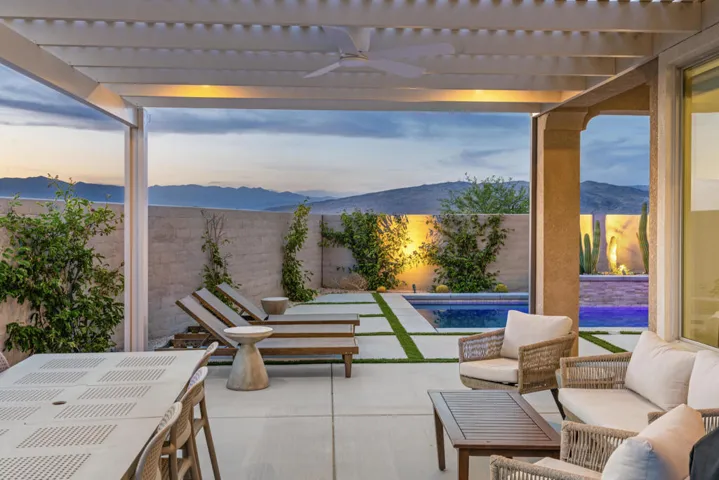 Side patio twilight