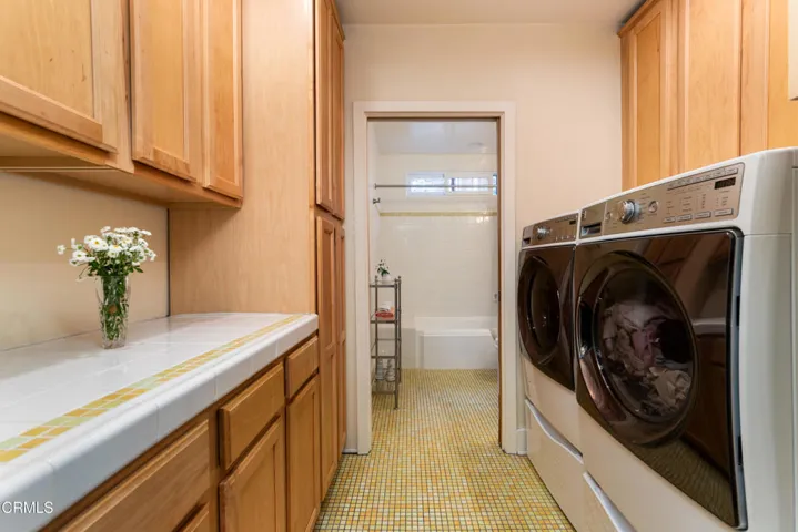 Spacious laundry area.