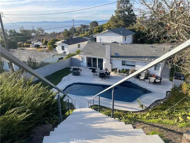 View from the paved hillside patio.