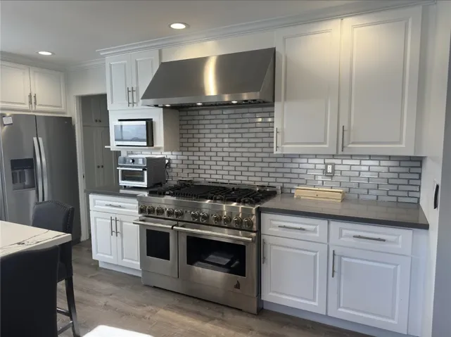 New stove, oven and hood.