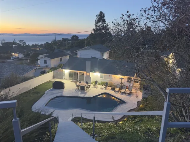 View from the paved hillside patio.