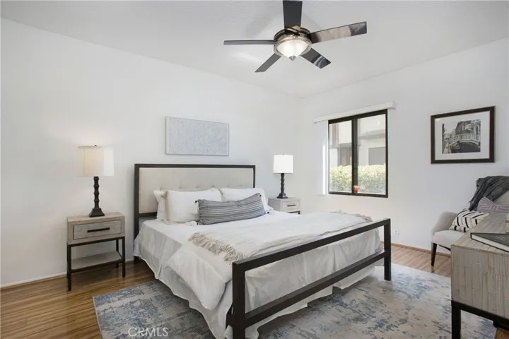 Large primary bedroom has plenty of space for your oversized bed