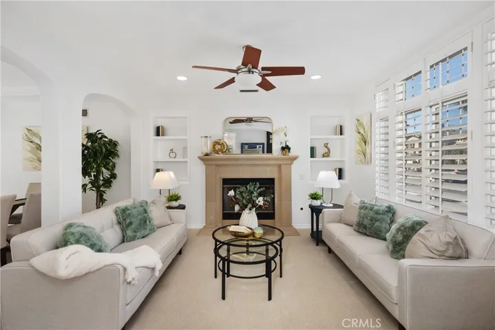 Living room with fireplace