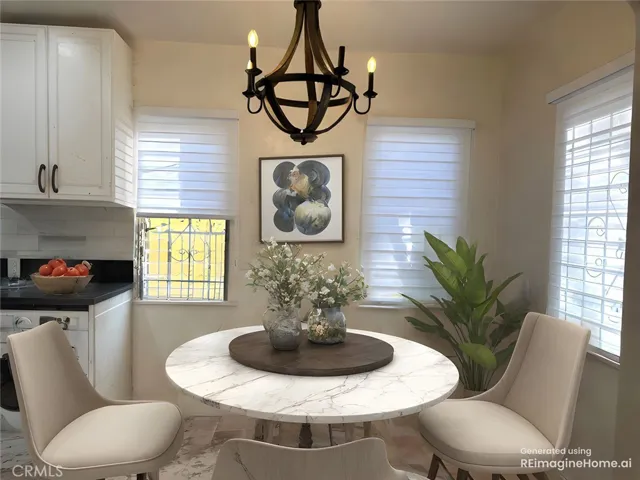 Virtual Staging/furnish with breakfast table and chairs.