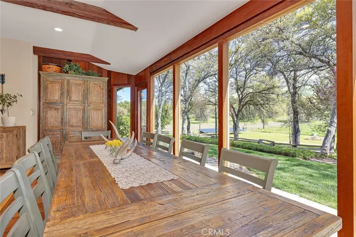 dining area with view