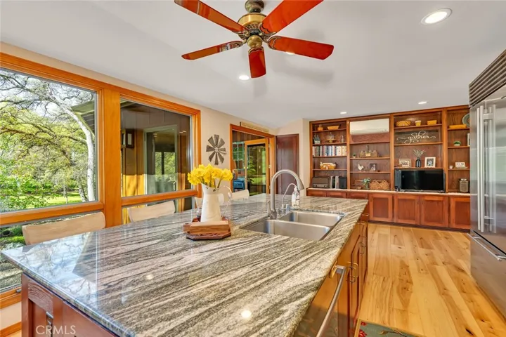 granite island with sink