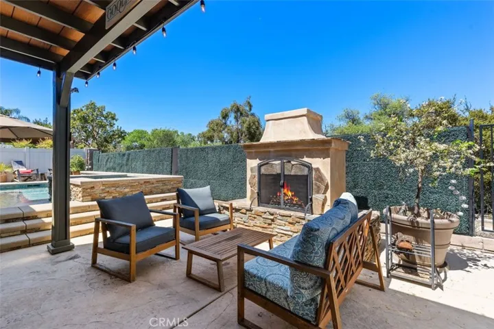 Custom Concrete with stacked stone fireplace