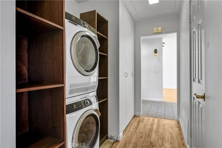 inside laundry and storage wall