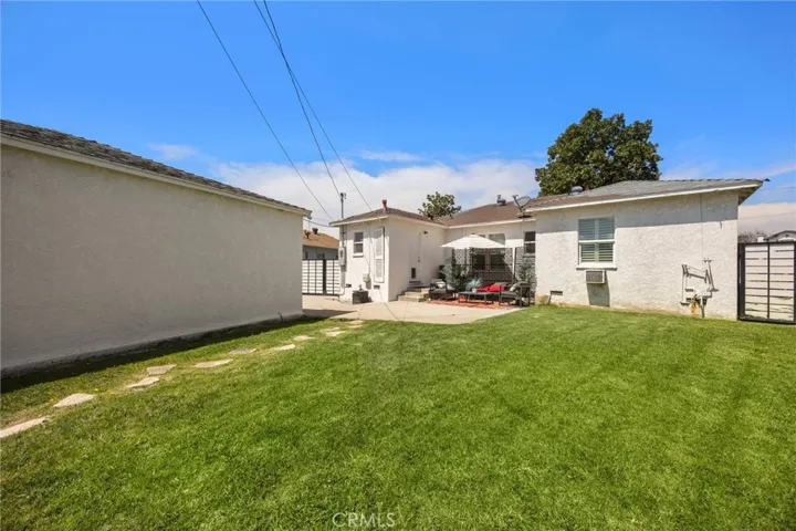 back yard and side of garage