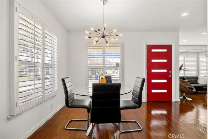 Dinning Plantation Shutters on all windows