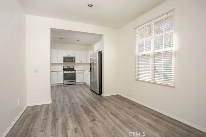 Large dining area open to the kitchen.