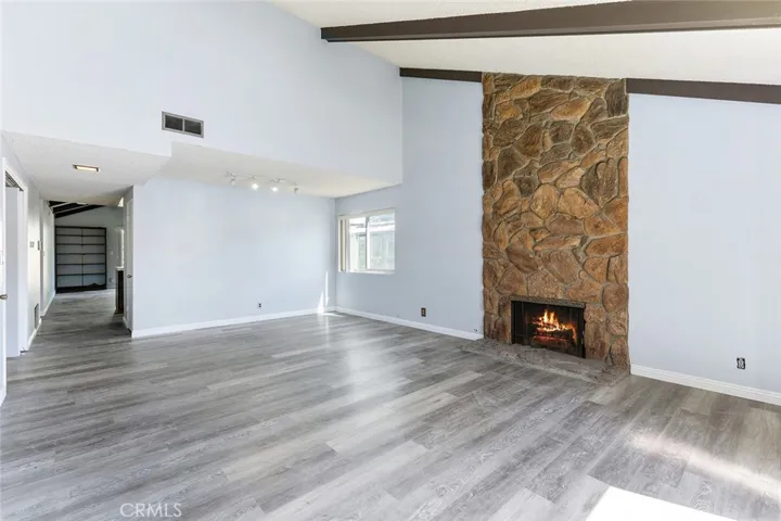 Family room with fireplace