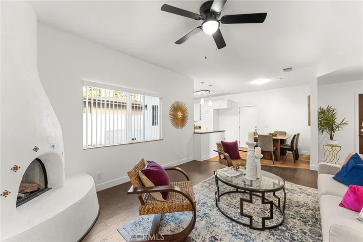 living room open to kitchen