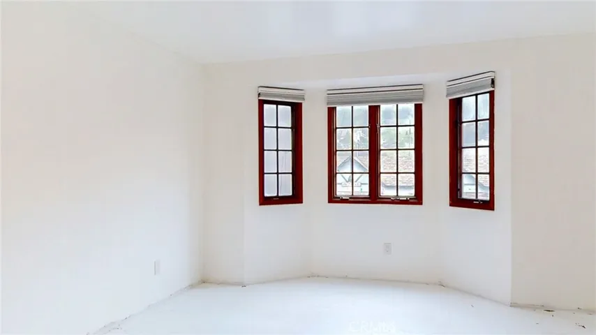 The primary bedroom also looks over Main Street.