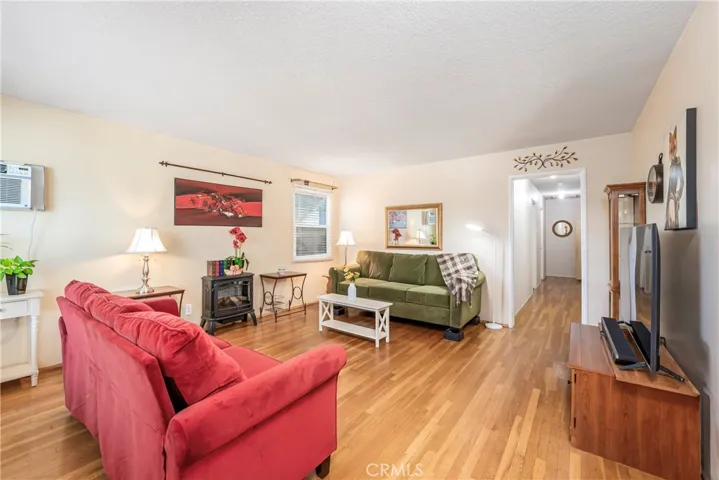 Living room with gorgeous original wood floors