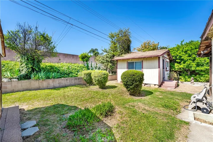 View of spacious backyard
