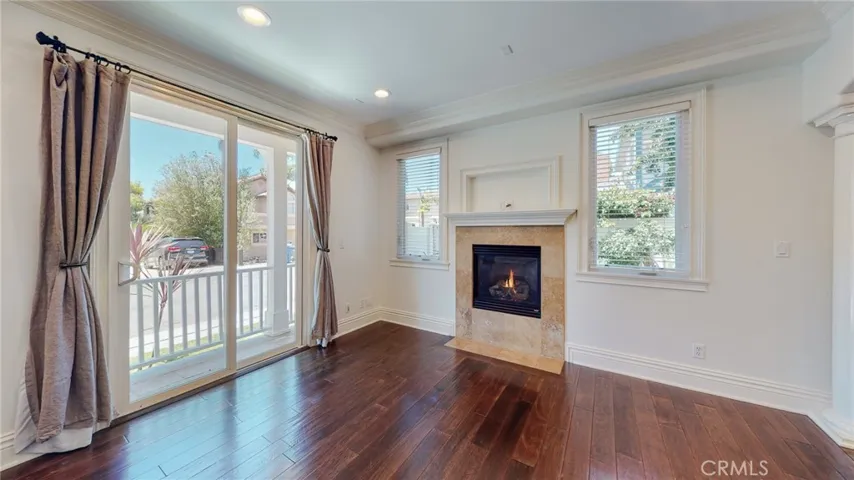 Living room. with sliding doors to front porch