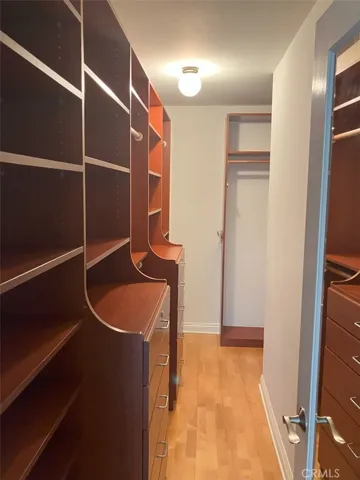 Walk in closet in master bedroom