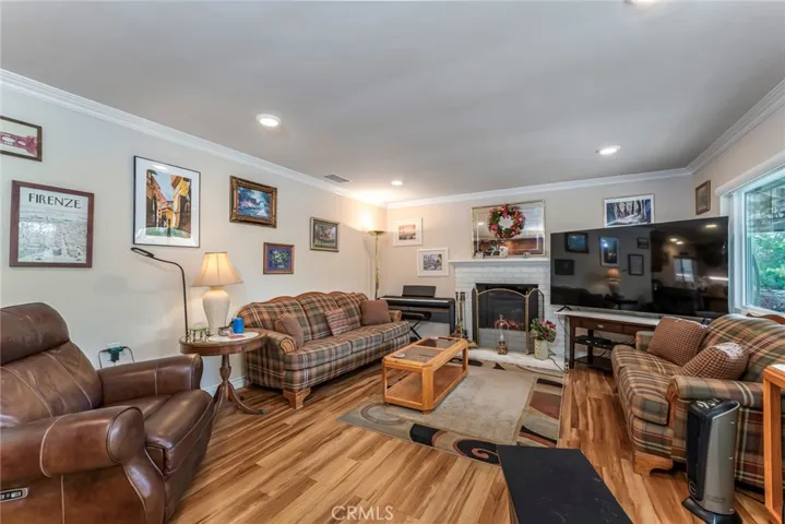 Large living/Family room with fireplace.