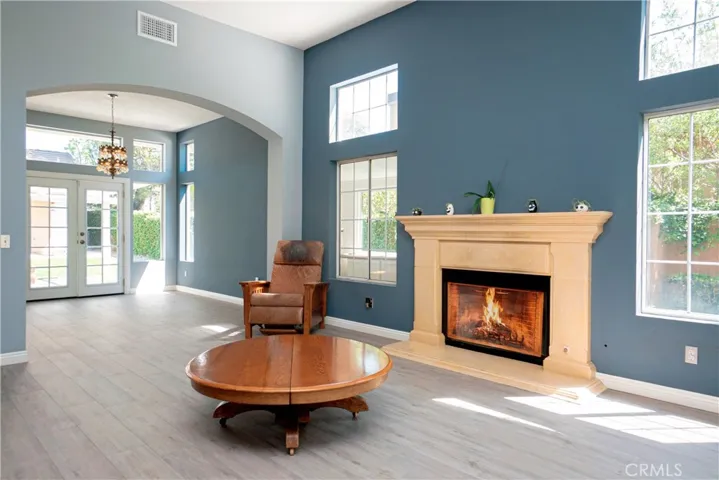 Fireplace in formal living room