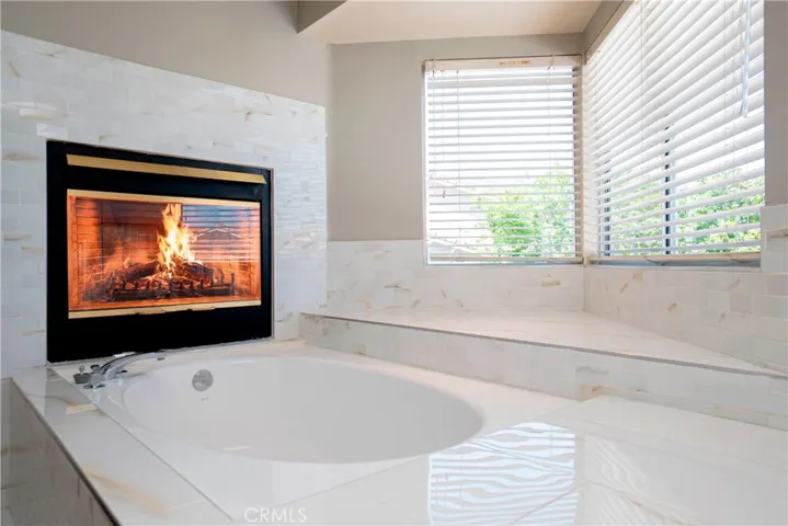 Master bath with fireplace
