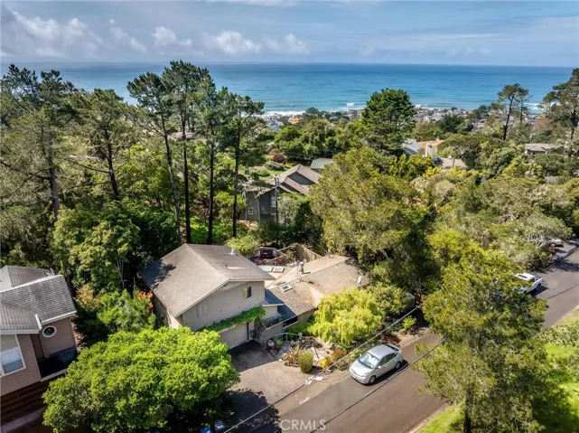 View from drone showing proximity to ocean.